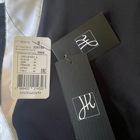 Joseph Ribkoff Long Sleeve Black Top with White Contrast Trim- Size 8 NWT - Picture 9 of 11